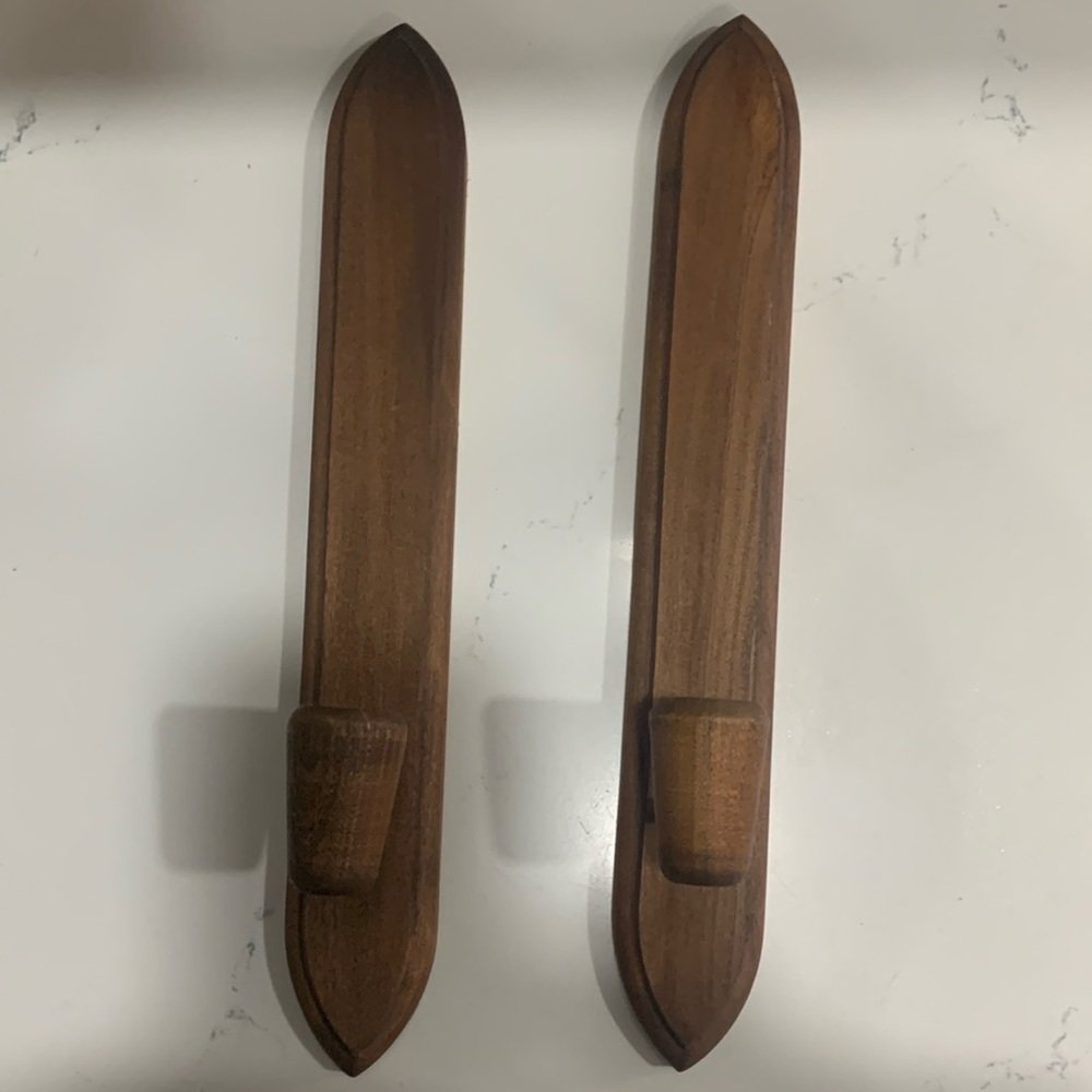 Vintage Hoda wooden candleholders